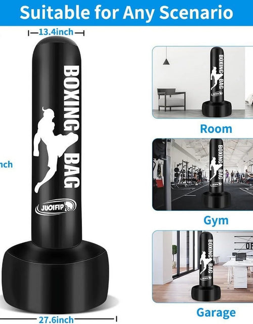 Load image into Gallery viewer, Standing Punching Bag for Adults 69&#39;&#39; Heavy Bag with Stand Inflatable Boxing Bags Freestanding Kickboxing Bag Equipment for Training MMA Muay Thai Fitness to Use Outdoor Indoor
