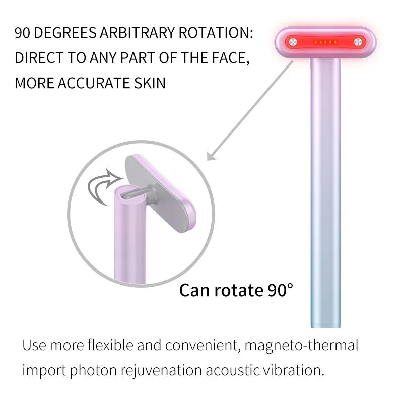 LED Microcurrent Eye Massager Heating Vibration Facial Neck anti Aging Wrinkle Face Lifting Massager Facial Beauty Device