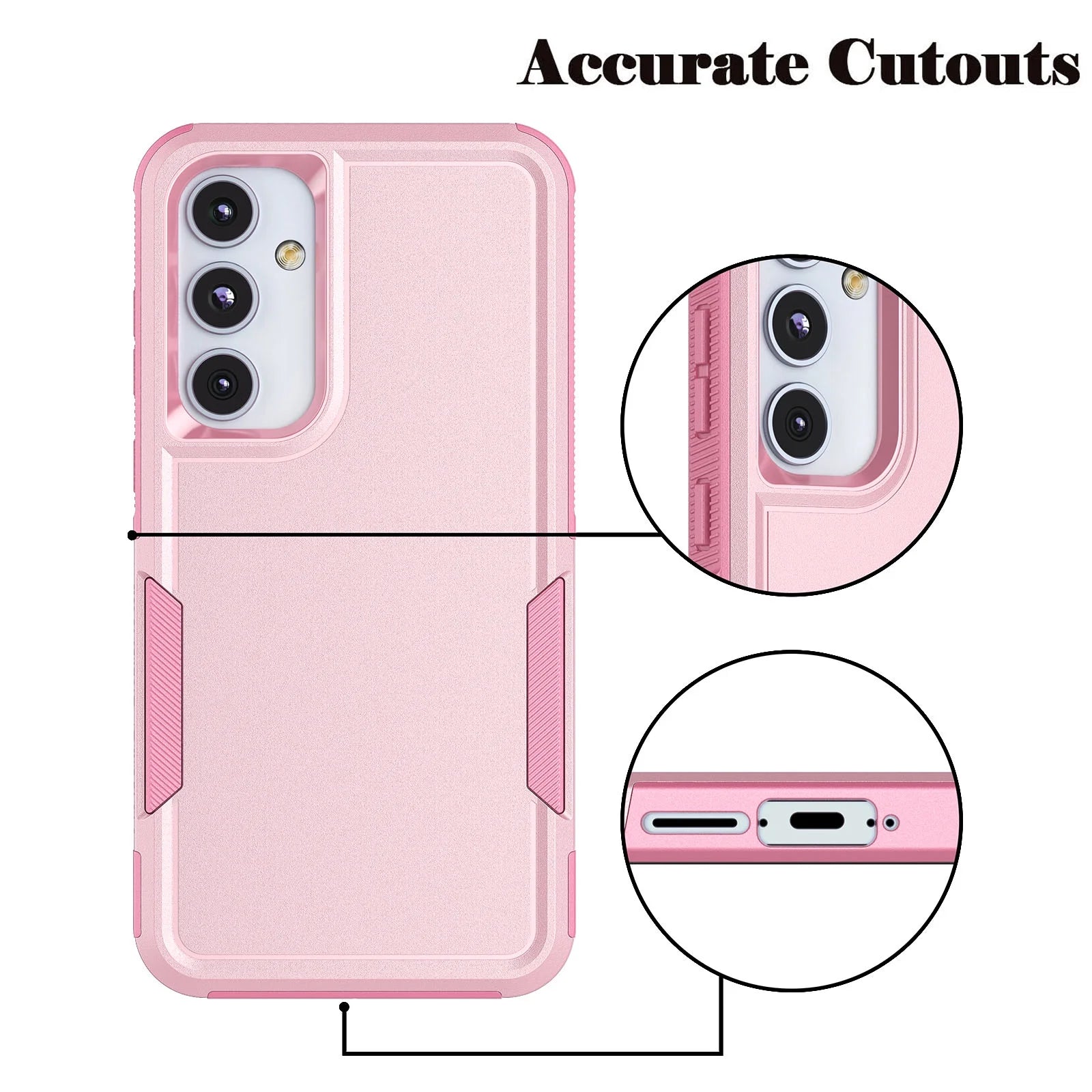 for Samsung Galaxy A55 5G Phone Case,Shockproof Dust/Drop Proof 2-Layer Full Body Protective Heavy Duty Durable Rugged Hybrid Cover for Galaxy A55 5G,Pink