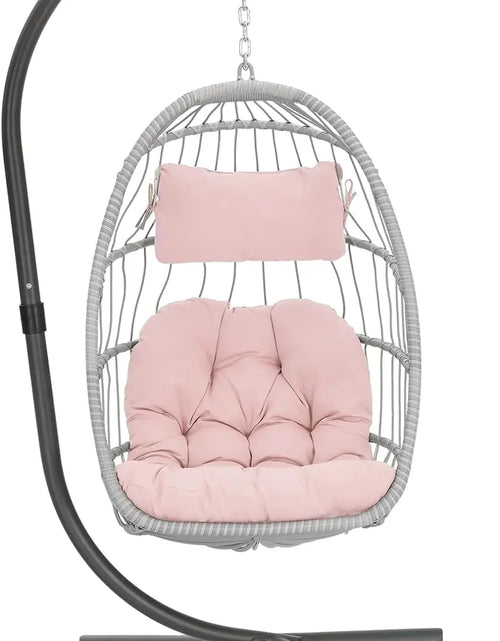 Load image into Gallery viewer, Egg Swing Chair with Stand, Rattan Wicker Hanging Egg Chair for Indoor Outdoor Bedroom Patio Hanging Basket Chair Hammock
