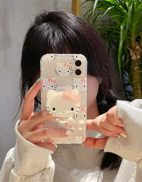 Load image into Gallery viewer, Hello Kitty with Stand Transparent Phone Case for Iphone 14 13 11 12 11 Pro Max Mini XS XR 7 8 plus Shockproof Cartoon Cover Y2K
