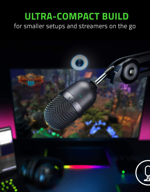 Load image into Gallery viewer, Seiren Mini USB Condenser Microphone: for Streaming and Gaming on PC - Professional Recording Quality - Precise Supercardioid Pickup Pattern - Tilting Stand - Shock Resistant - Classic Black
