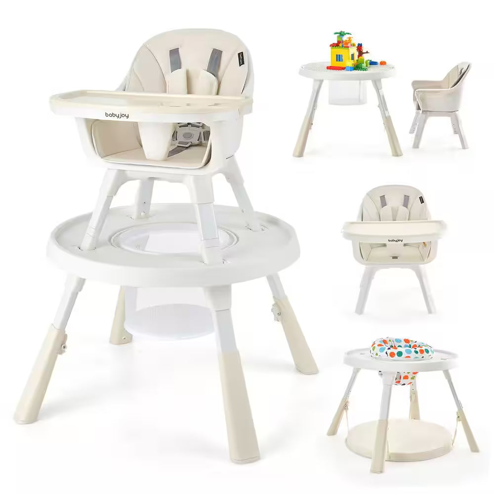 6-In-1 Baby High Chair Infant Activity Center with Height Adjustment