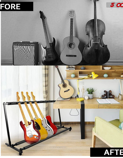 Load image into Gallery viewer, 5Core Multi Guitar Rack Stand Floor 9 Slot Adjustable Flying V Guitars Holder
