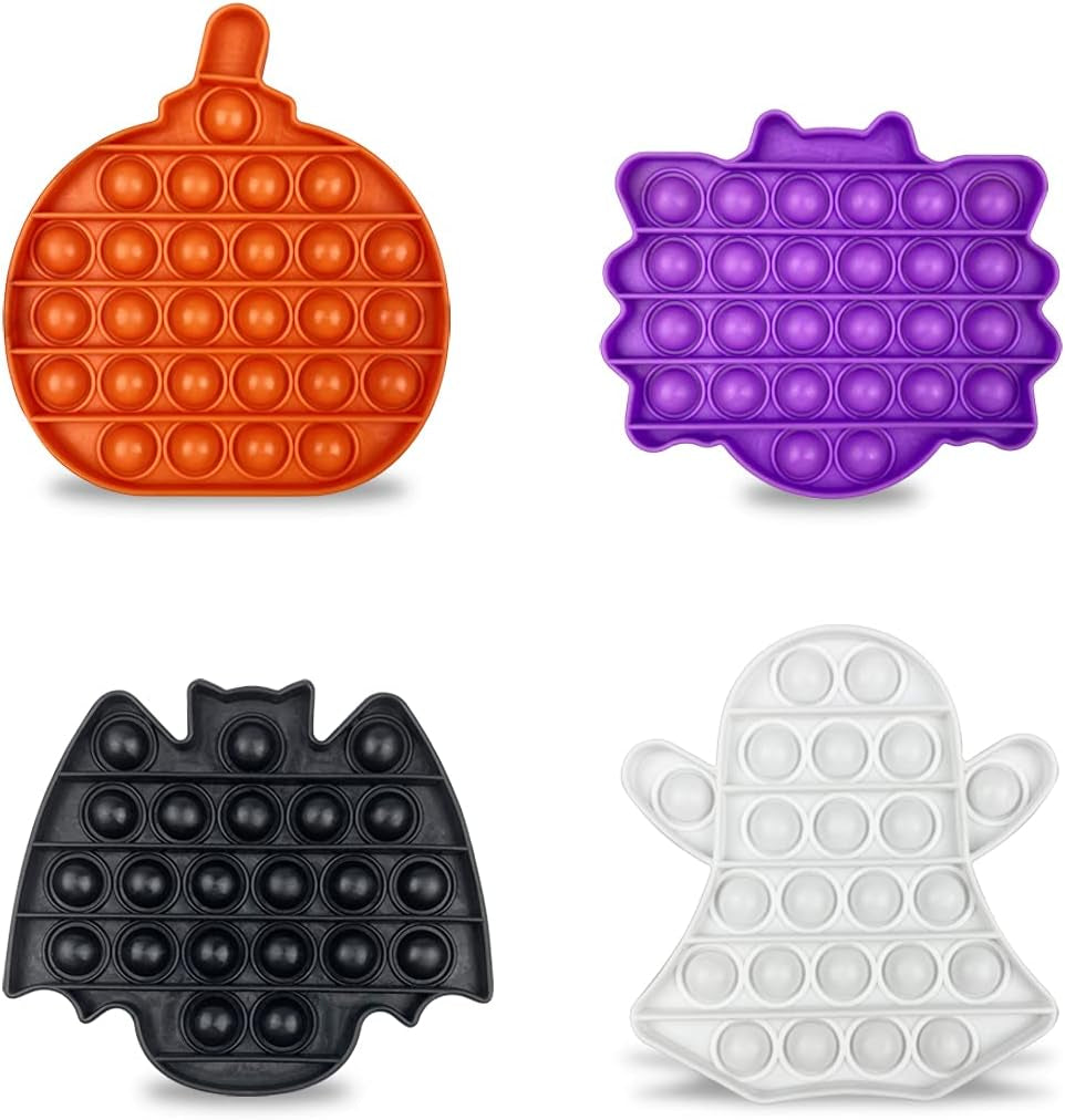 4 Pack Halloween Pop Fidget Toys Packs for Kids Girls Boys Halloween Party Favors Halloween Treat Bags Gifts Stress Relief