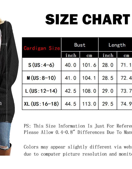 Load image into Gallery viewer, Women Cardigan Sweater Chunky Cable Knit Loose Cardigan with Pockets S-XXL
