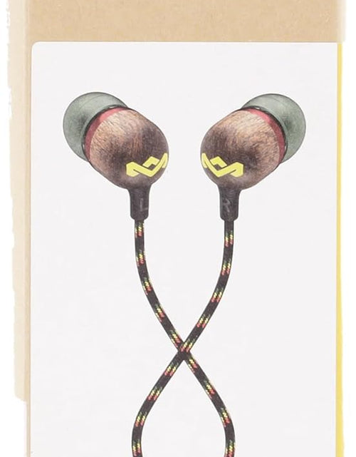 Load image into Gallery viewer, Smile Jamaica: Wired Earphones with Microphone, Noise Isolating Design, and Sustainable Materials (Rasta)
