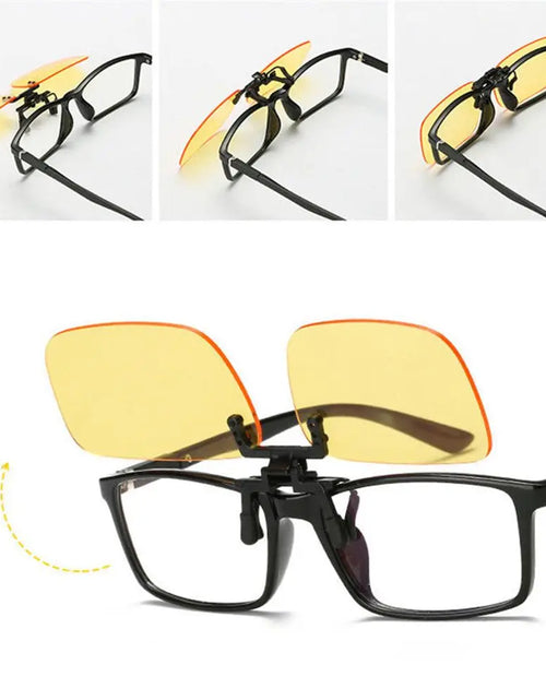 Load image into Gallery viewer, 1PC Blue Light Blocking Clip on Glasses Anti-Fatigue UV anti Blue Rays Flip up Glasses Eye Strain Protection Computer Glasses
