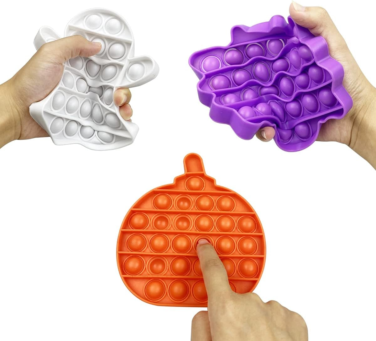 4 Pack Halloween Pop Fidget Toys Packs for Kids Girls Boys Halloween Party Favors Halloween Treat Bags Gifts Stress Relief