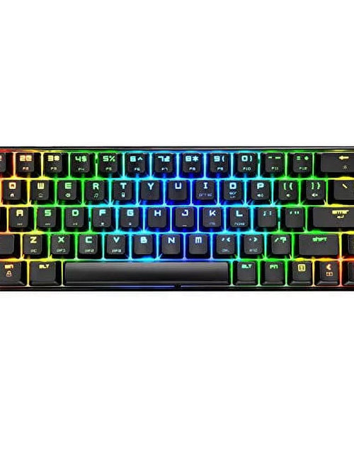 Load image into Gallery viewer, Mechanical Gaming Keyboard 18 Chroma RGB Backlit Keyboard with Type C Blue Switches 68 Keys Anti-Ghosting Wired Gaming Keyboard for Pc/Mac Gamer, Typist, Tactile(Black RGB)
