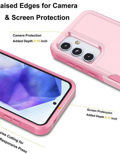 Load image into Gallery viewer, for Samsung Galaxy A55 5G Phone Case,Shockproof Dust/Drop Proof 2-Layer Full Body Protective Heavy Duty Durable Rugged Hybrid Cover for Galaxy A55 5G,Pink
