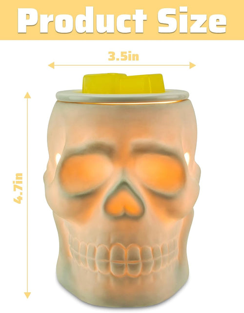 Load image into Gallery viewer, Skull Wax Melt Warmer, Ceramic Electric Fragrance Wax Warmer for Scented Wax Oil Wax Melter Burner for Home Decor/Office/Living Room,Two Bulbs Packed, Halloween Collection- Resurgent Skull
