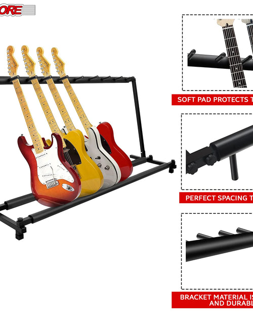 Load image into Gallery viewer, 5Core Multi Guitar Rack Stand Floor 9 Slot Adjustable Flying V Guitars Holder
