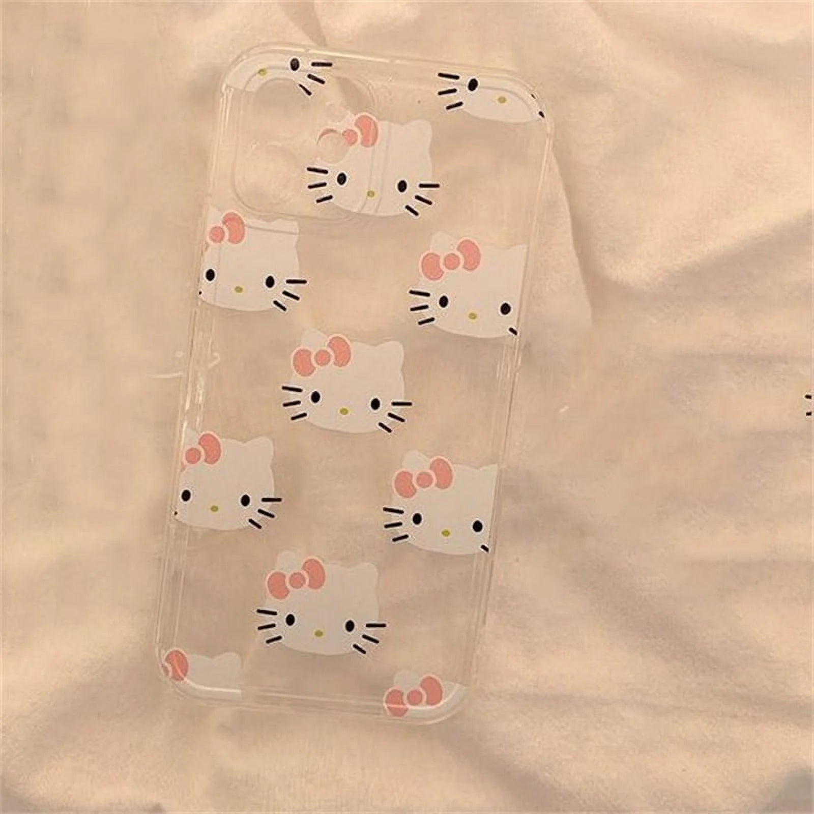 Hello Kitty with Stand Transparent Phone Case for Iphone 14 13 11 12 11 Pro Max Mini XS XR 7 8 plus Shockproof Cartoon Cover Y2K