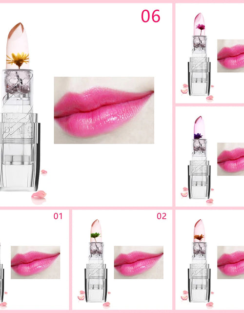 Load image into Gallery viewer, Hot Sale Flower Moisturizing Long Lasting Lipstick Color Jelly Transparent Temperature Change Matte Lipstick Lip Balm Makeup
