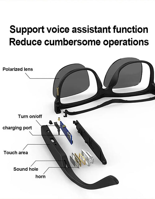 Load image into Gallery viewer, Smart Glasses Headset Wireless Bluetooth 5.0 Sunglasses Outdoor Sport Earphone Calling Music Anti-Blue Eyeglasses
