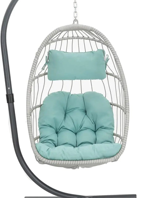 Load image into Gallery viewer, Egg Swing Chair with Stand, Rattan Wicker Hanging Egg Chair for Indoor Outdoor Bedroom Patio Hanging Basket Chair Hammock
