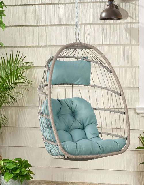 Load image into Gallery viewer, Egg Swing Chair with Stand, Rattan Wicker Hanging Egg Chair for Indoor Outdoor Bedroom Patio Hanging Basket Chair Hammock
