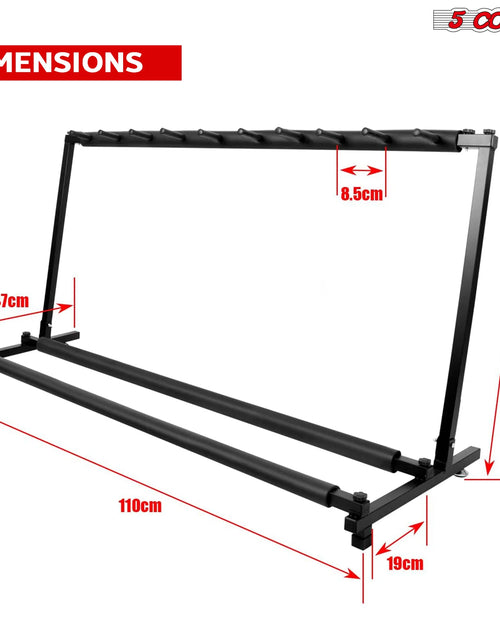 Load image into Gallery viewer, 5Core Multi Guitar Rack Stand Floor 9 Slot Adjustable Flying V Guitars Holder
